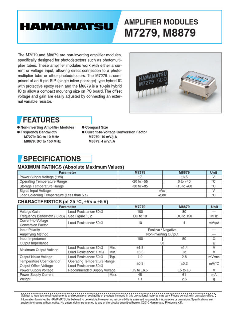 M7279 M8879 Amplifier Module Specs | PDF