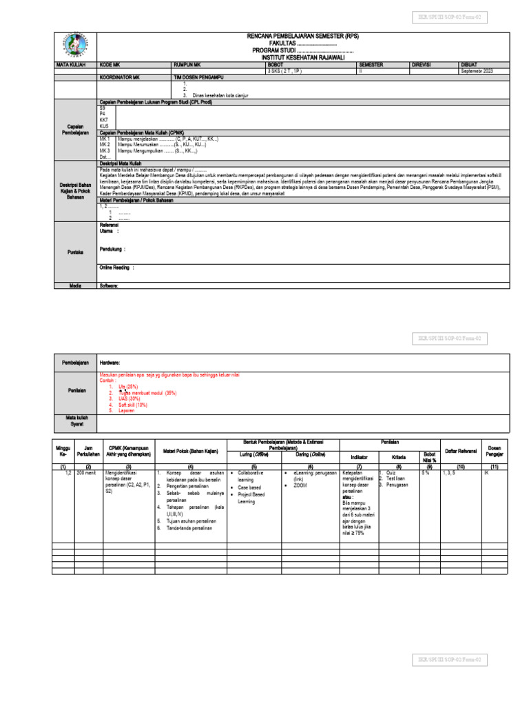Form RPS Rev Ke-6 September 2023 | PDF