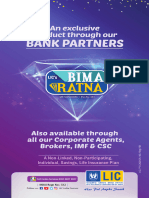 LIC - Bima Ratna - Brochure - 4 Inch X 9 Inch - Eng