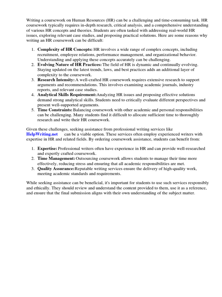 HR Coursework | PDF | Human Resource Management | Employment