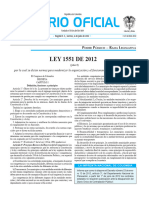 Diario Oficial Edición 48.483 - Ley 1551 de 2012