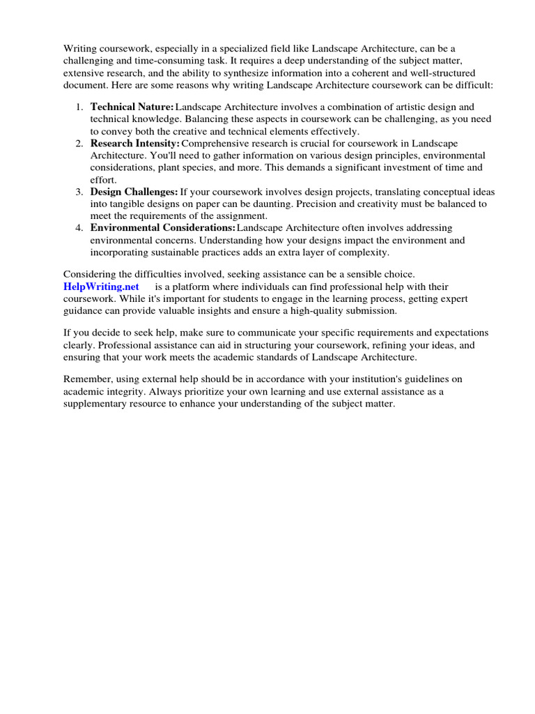 Landscape Architecture Coursework | PDF | Landscape Architecture ...