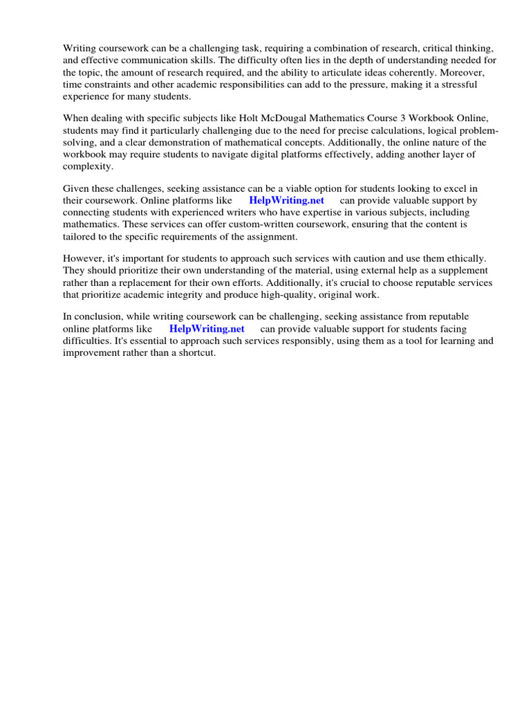 Holt mcdougal mathematics course 3 workbook online pdf mathematics