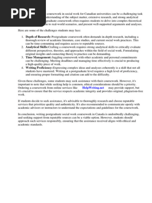 Postgraduate Social Work Courses Canada