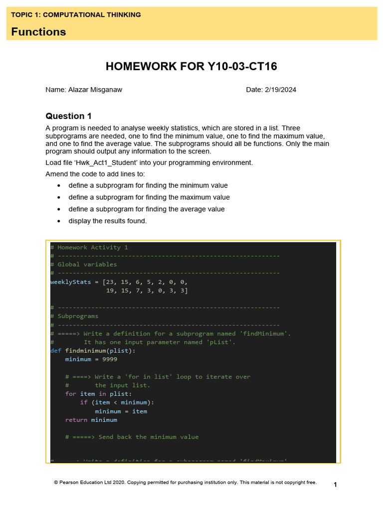Y10 C3 CT16 Homework | PDF | Discounts And Allowances | Software ...