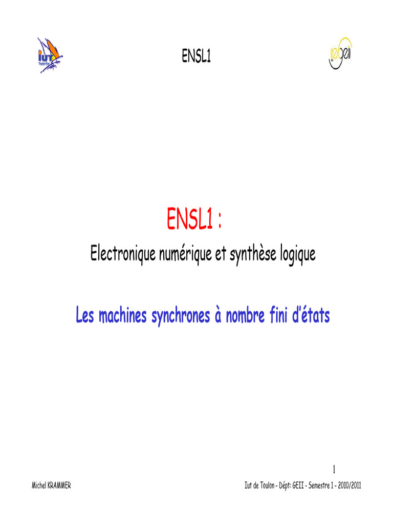 Machines d'état en électronique numérique | PDF | VHDL | Électronique