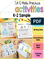 K-2 Sample: Math Mats Writing Mats