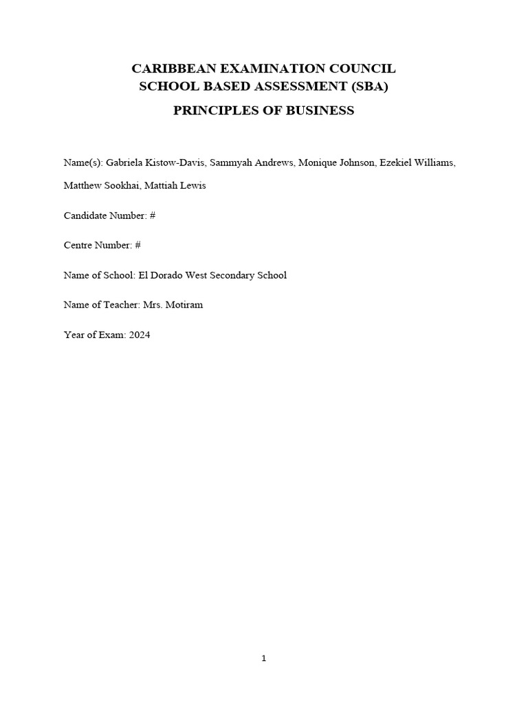 Pob Group Sba 2023-2024 | PDF | Logistics | Methodology