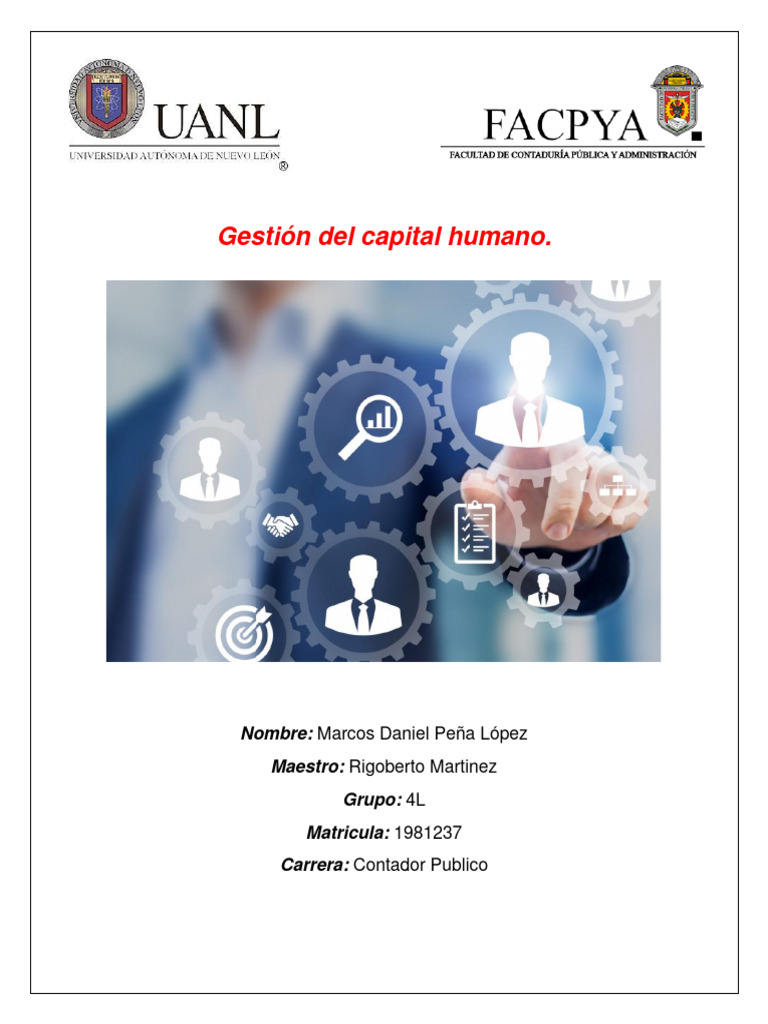 Evidencia 1 Gestión Del Capital Humano Descargar Gratis Pdf Gestión