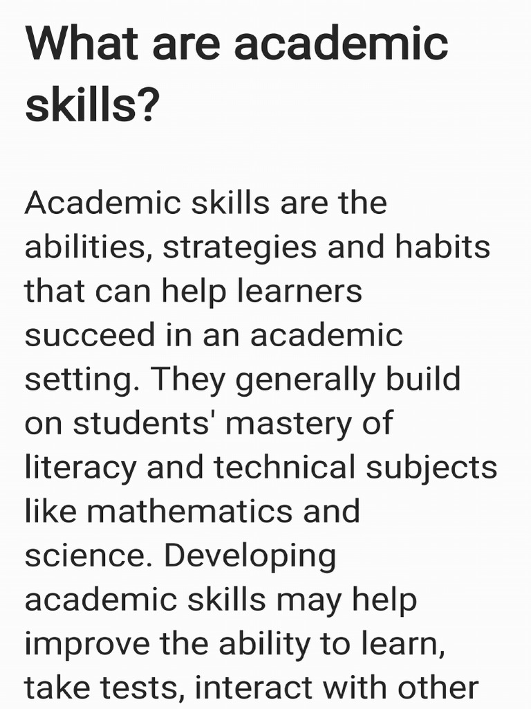 Academic Skills And Skills | What Are Academic Skills – IBAL