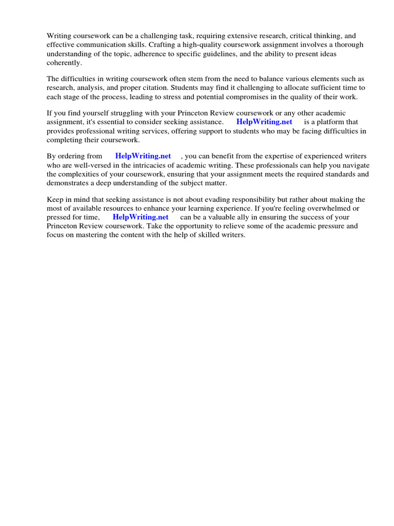 Princeton Review Coursework | PDF | Medical College Admission Test | Sat