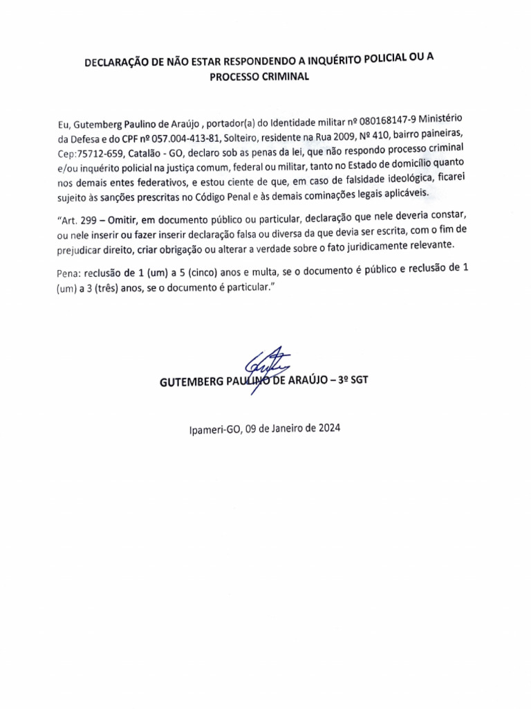 Declara o proprio punho justi a pdf