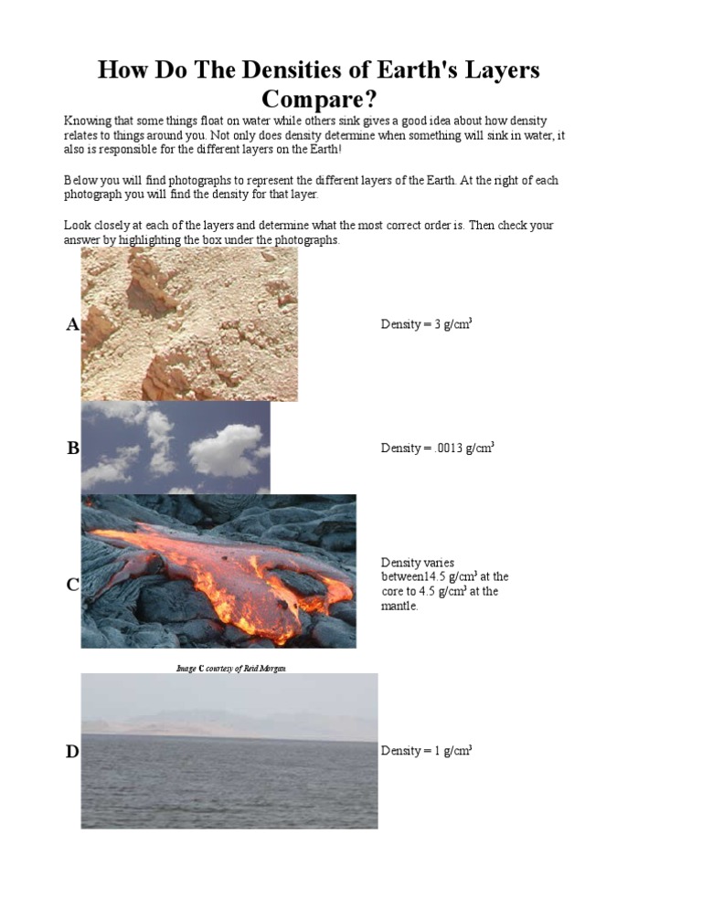 Earth's Layer Densities Explained | PDF