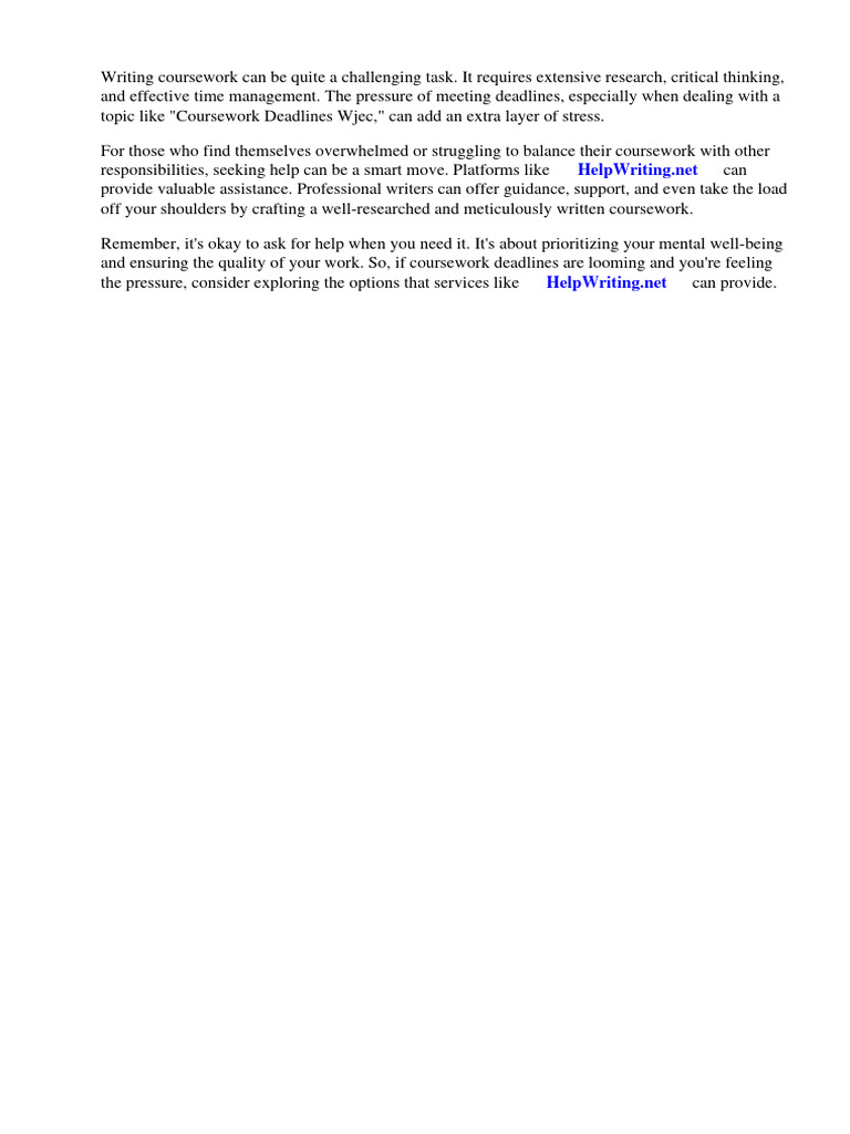 Coursework Deadlines Wjec | PDF | Thesis | Essays