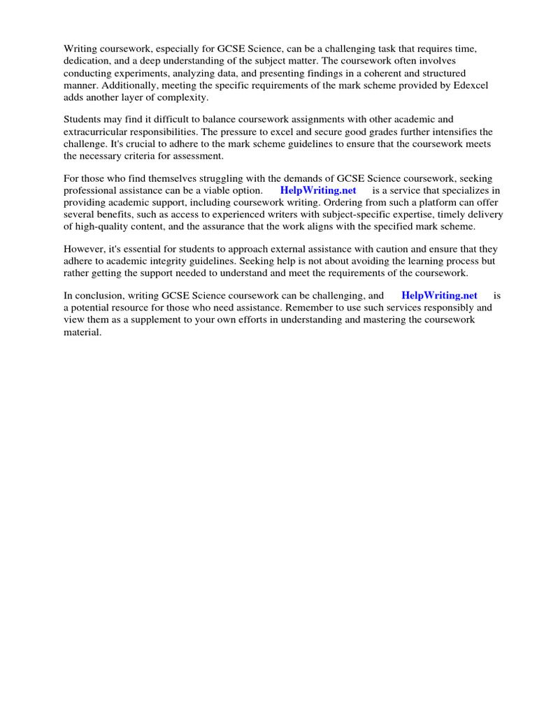 Gcse science coursework mark scheme edexcel pdf facebook linked in