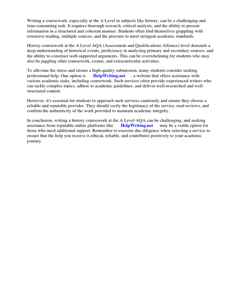 History Coursework A Level Aqa | PDF | Primary Sources | Critical Thinking