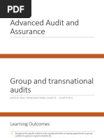 Advanced Audit and Assurance - Chapter 8 Group and Transnational Audits