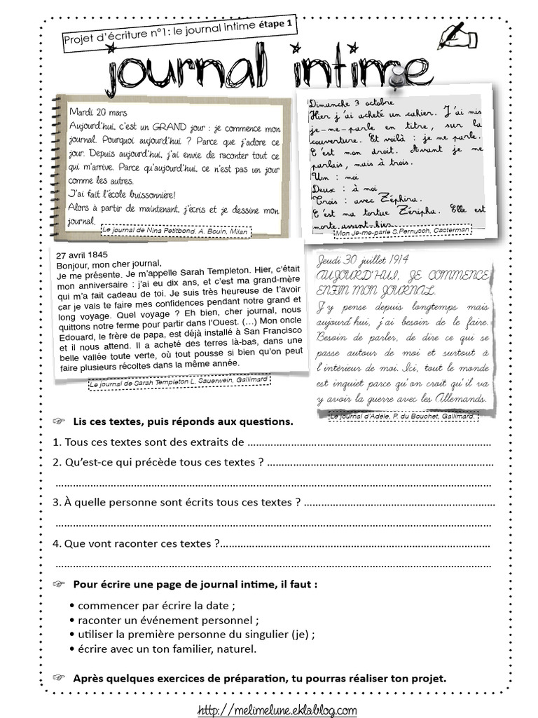 Exercices Journal Intime | PDF