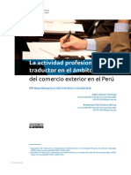 La Actividad Profesional Del Traductor en El Ámbito Del Comercio Exterior en El Perú