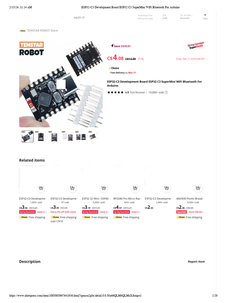 ESP32-C3 Development Board ESP32 C3 SuperMini WiFi Bluetooth For ...