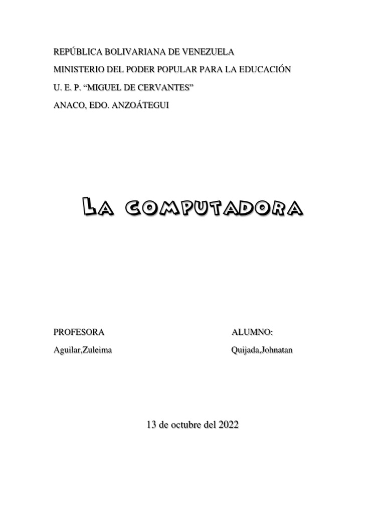 La Computadora Final | PDF | Hardware de la computadora | Informática