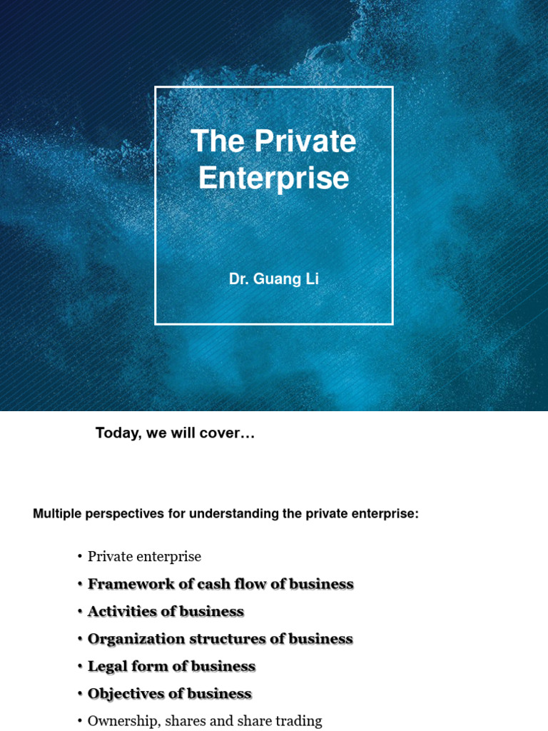 Lecture 2 the private enterprise 2021 pdf stocks cost