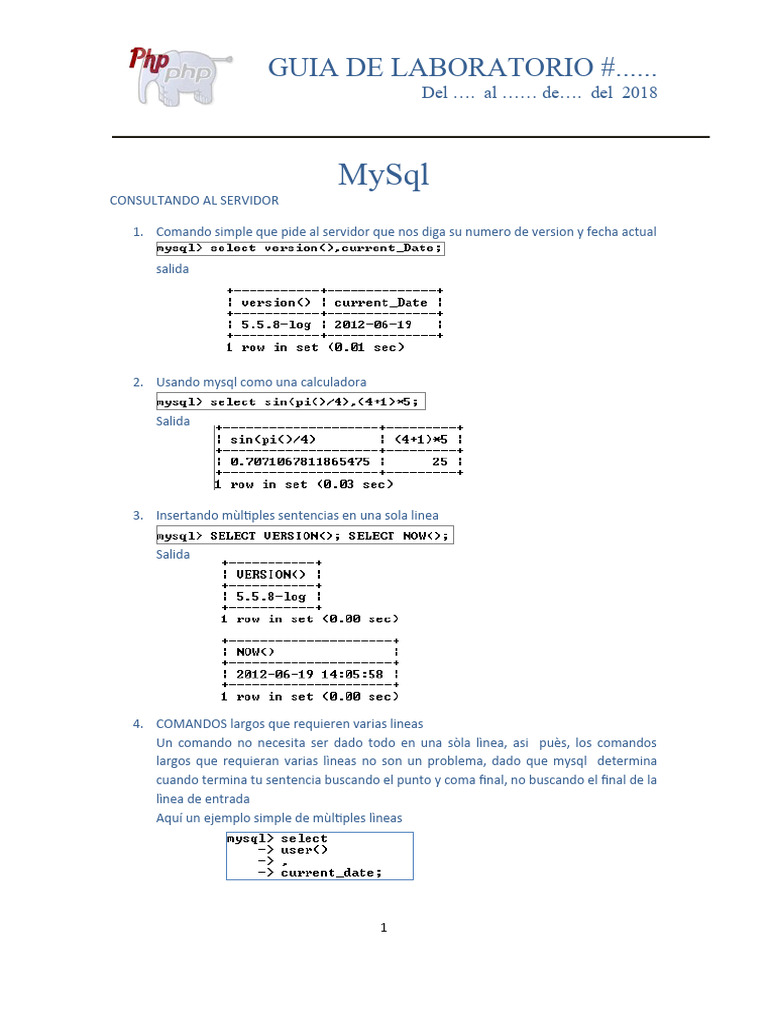 Introducción a MySQL 2014 | PDF | Bases de datos | Mi sql