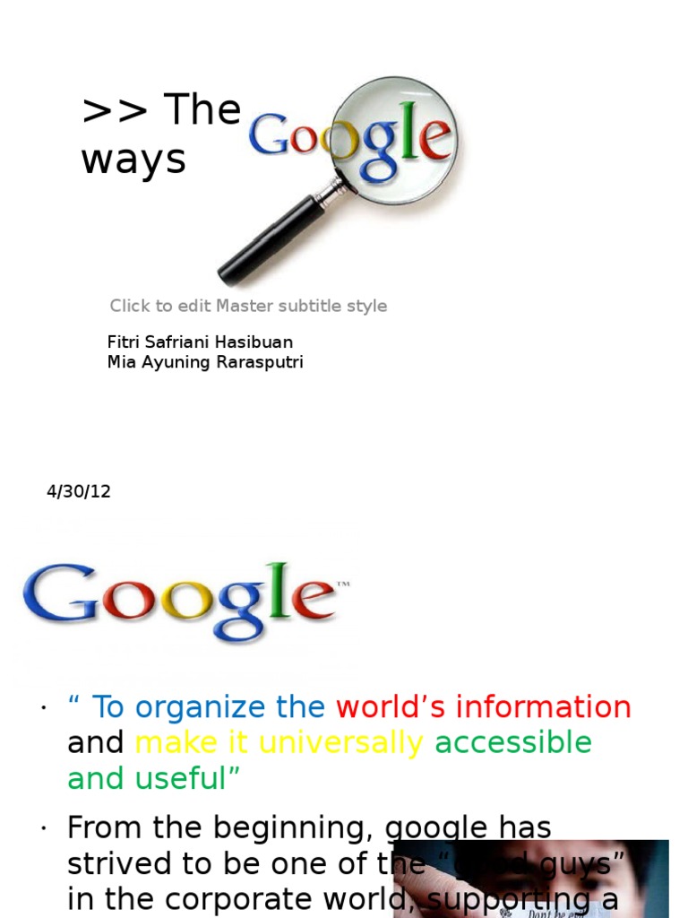 Google's Mission and Brand Values Explained | PDF | Cloud Computing ...