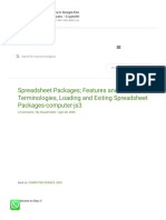 Spreadsheet Packages Features and Terminologies, Loading and Exiting Spreadsheet Packages-Computer-Js3 - ClassNotes - NG