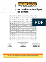 Sopa de Letras de Diferentes Tipos de Climas