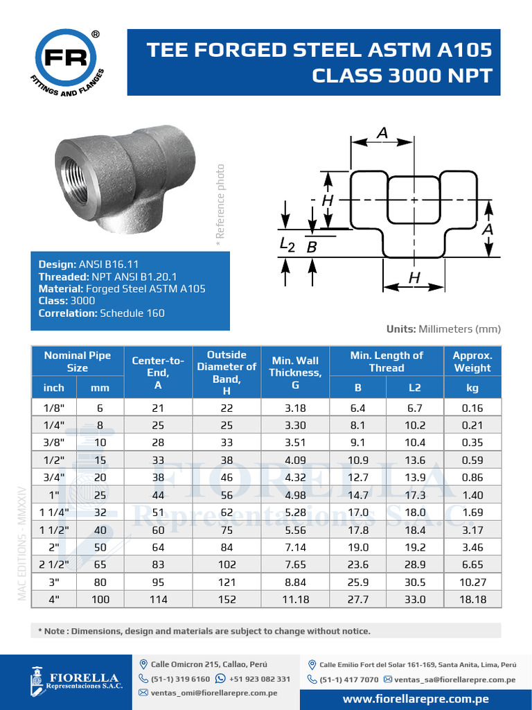 Forged Steel TEE Dimensions & Specs | PDF | Home Appliance | Industrial ...