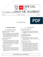 Sumario: I. Comunidad de Madrid B) Autoridades y Personal C) Otras Disposiciones