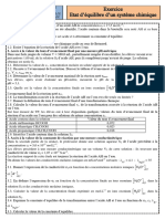 Exercices 2 Etat D'équilibre D'un Système Chimique