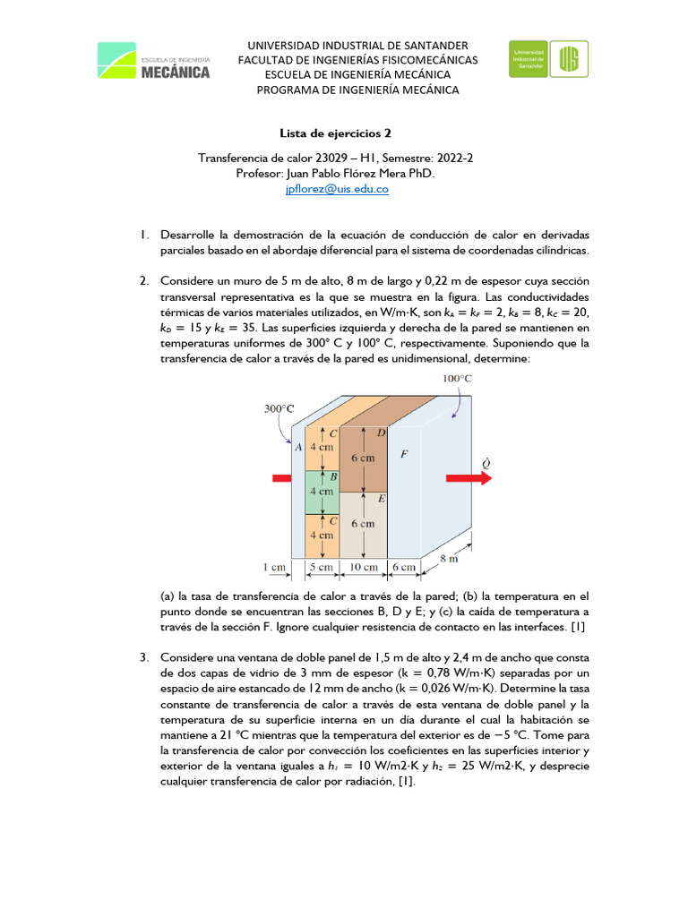 Taller 2 de Transferencia de Calor | PDF | Transferencia de calor ...
