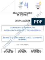 2014-Lcandidat-bac-Enscom-ponctuel Binome No4 Gymnastique Au Sol - Badminton en Simple