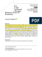 Cingolani 2022 Representative Bureaucracy and Perceptions of Social Exclusion in Europe Evidence From 27 Countries