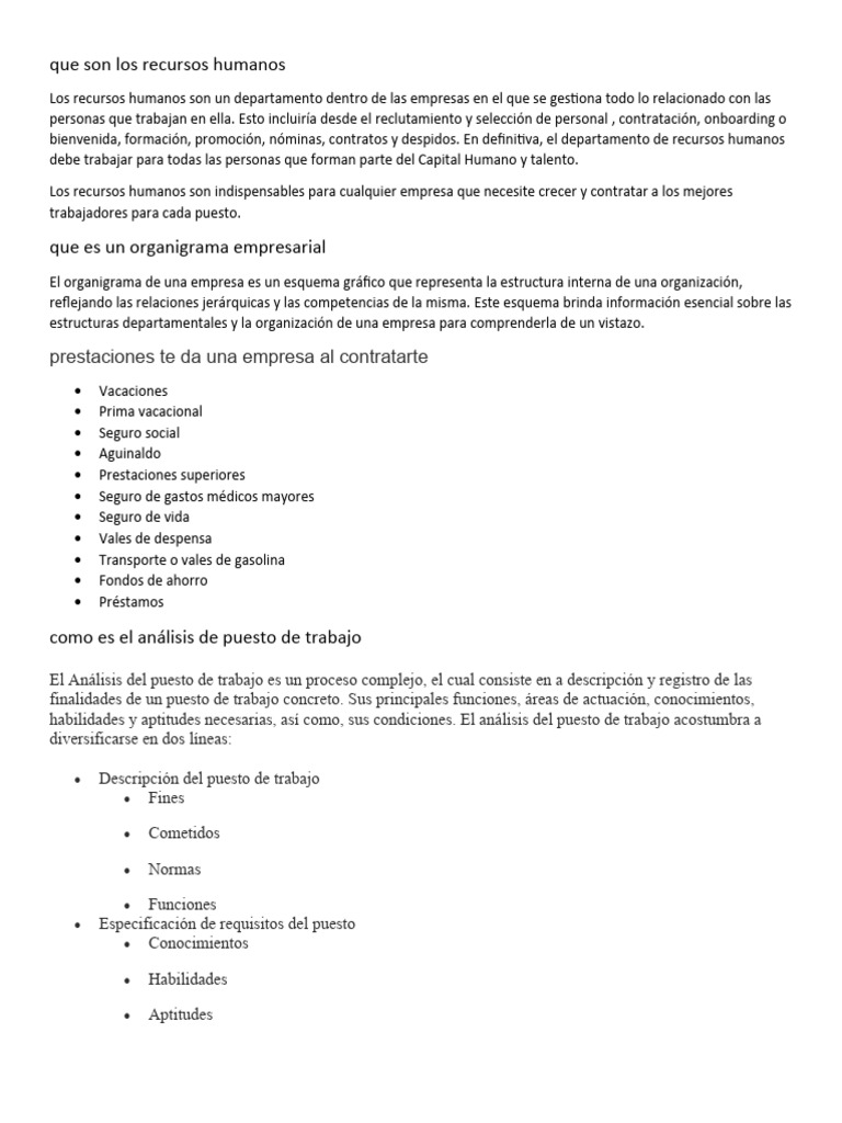 Que Son Los Recursos Humanos | PDF | Gestión de recursos humanos