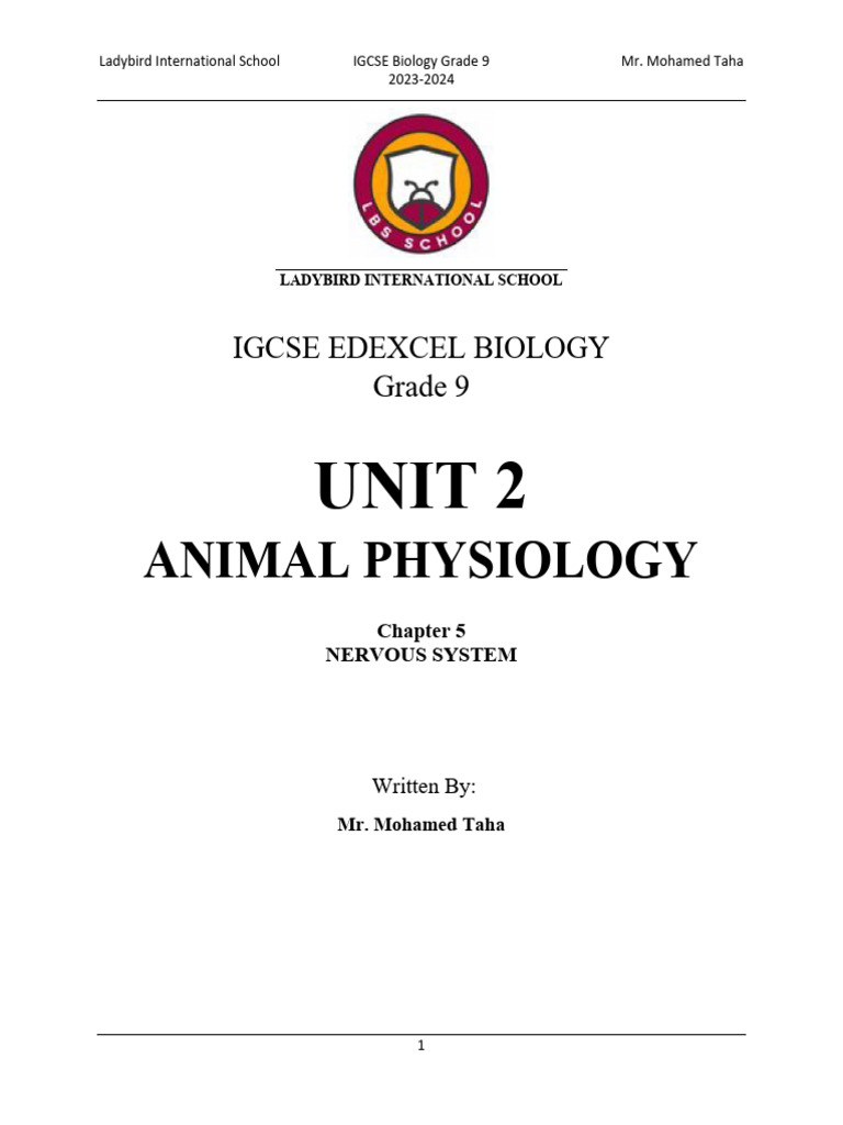 IGCSE Biology: Nervous System Overview | PDF | Neuron | Stimulus ...