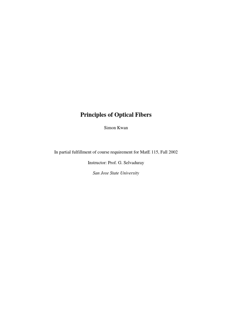 Optical Fiber Principle | PDF