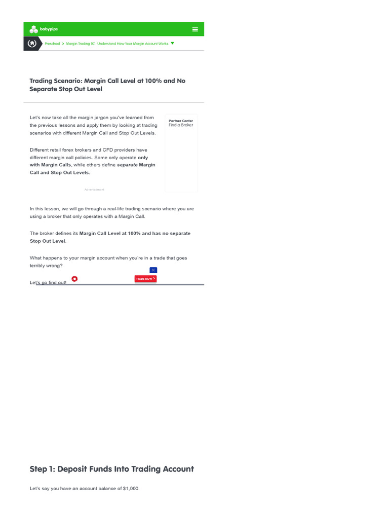 Learnforexmargin Call Level and No Stop Out Level Example | PDF ...