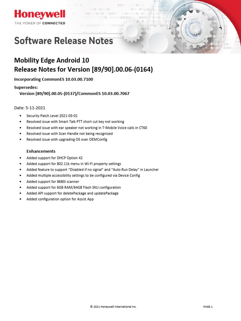 Mobility Edge Android 10 Release Notes | PDF | Computers