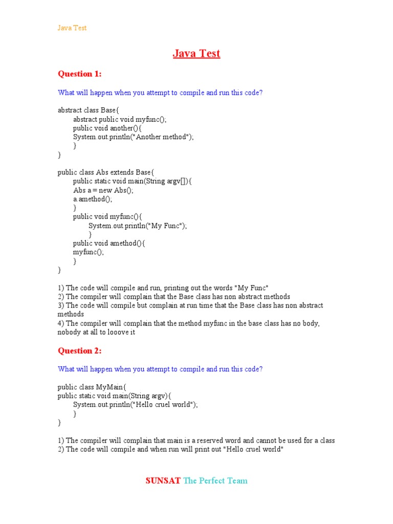 Java Paper | PDF | Class (Computer Programming) | Method (Computer ...