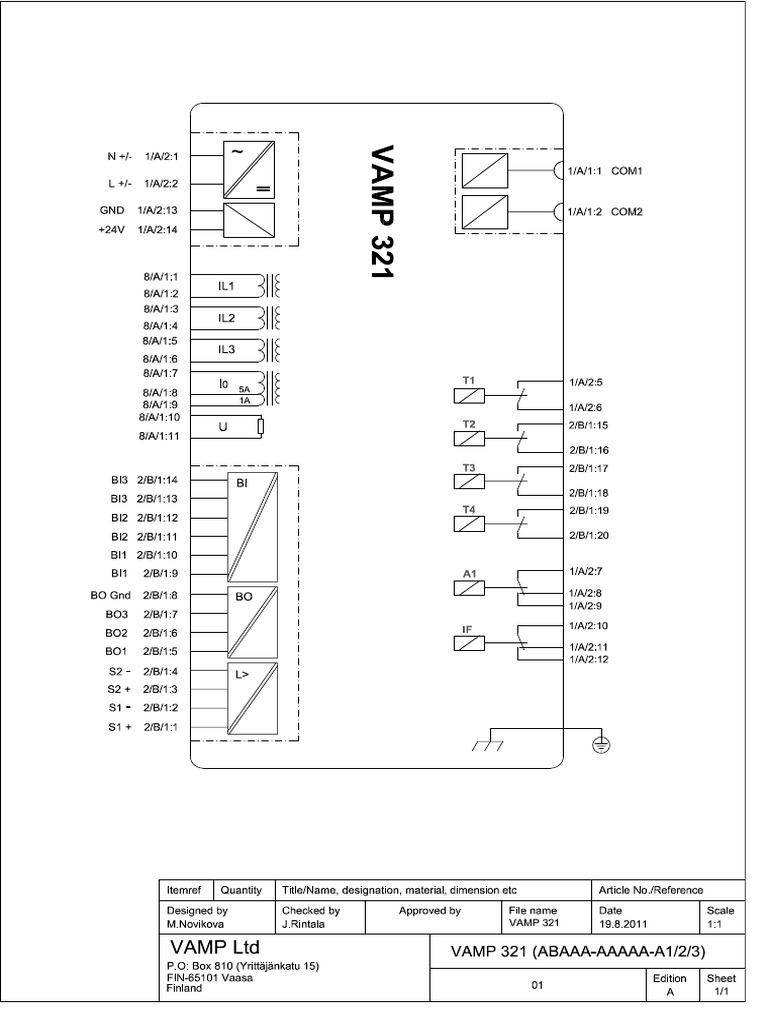 VAMP 321 Wiring Diagram | PDF