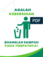 Putih & Hijau Modern Poster Jagalah Kebersihan