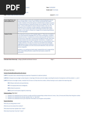 lesson plan - math 9