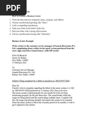 BUSINESS letter