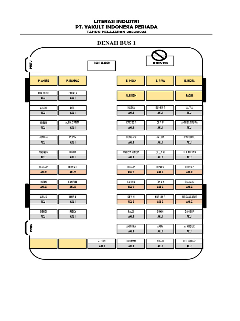 Denah Bus Akl | PDF