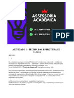 (43)99668 6495 Assessoria Atividade 1 - Teoria Das Estruturas II - 51 2024