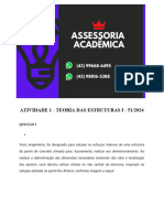 (43)99668 6495 Assessoria Atividade 1 - Teoria Das Estruturas i - 51 2024