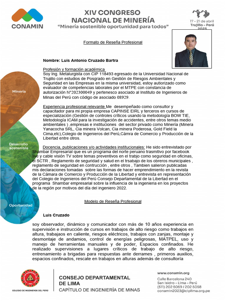 Plantilla y Modelo de Reseña Profesional | PDF